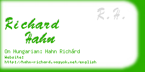 richard hahn business card